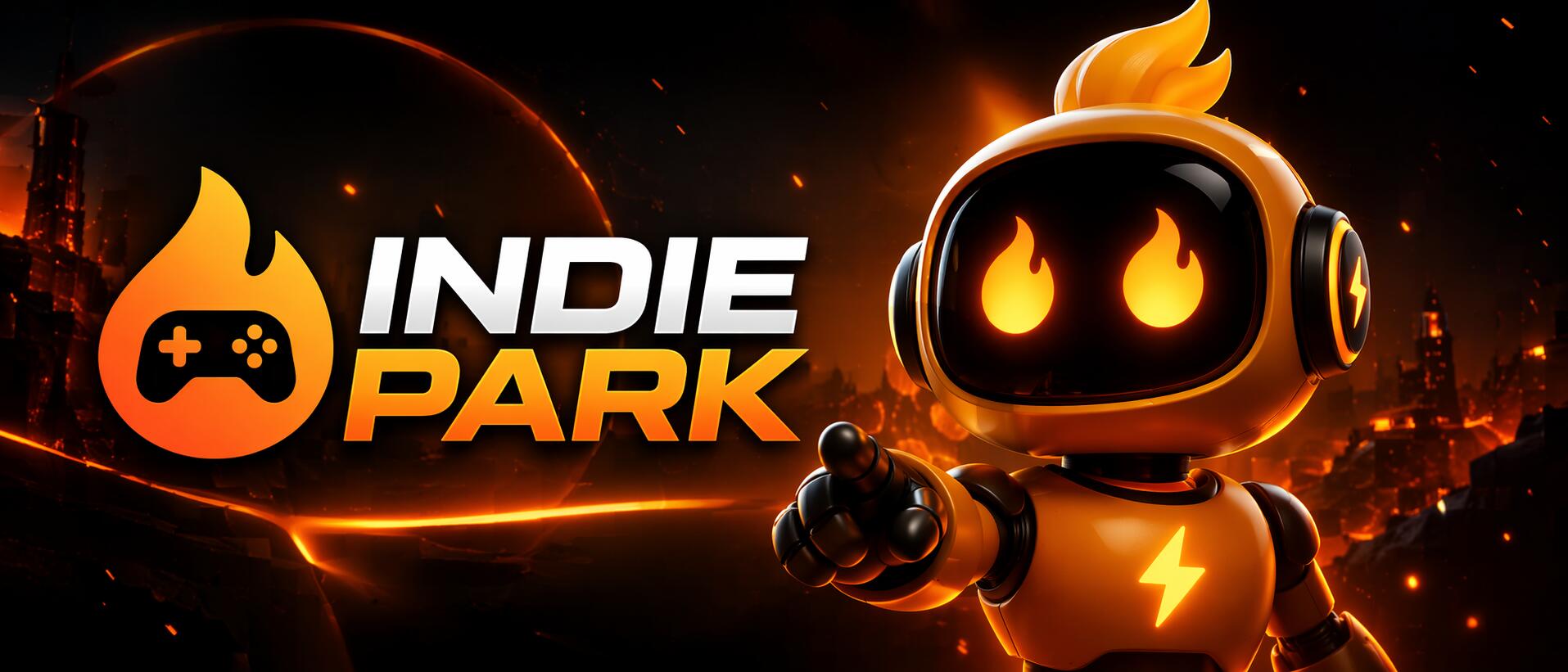 Discovery splash banner for Indie Park Discord server