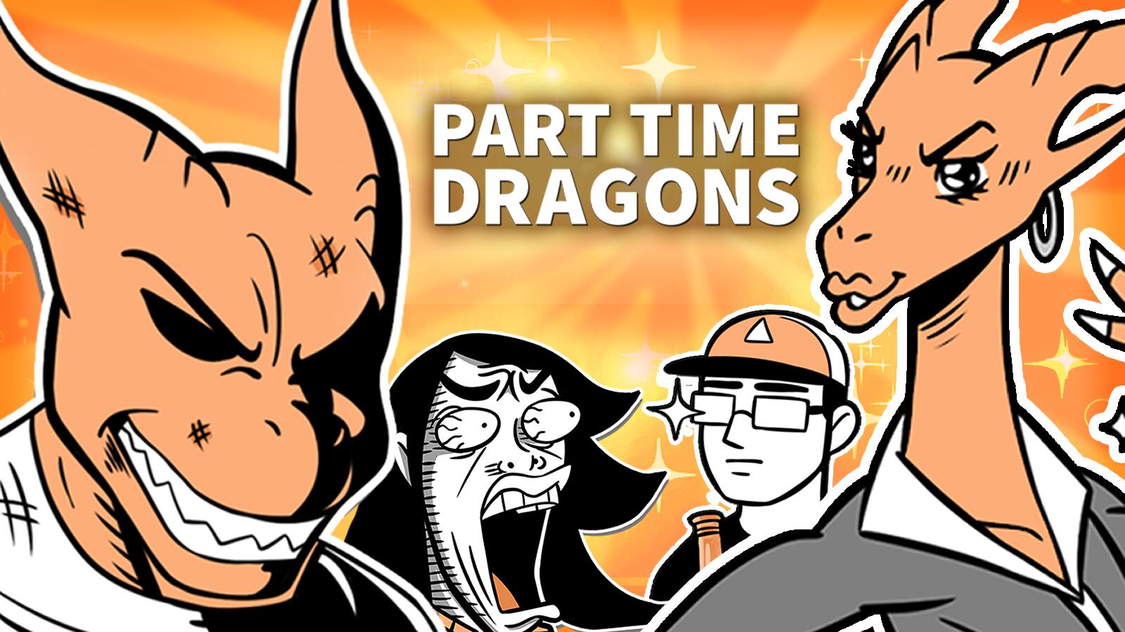 Discovery splash banner for Part Time Dragons Discord server
