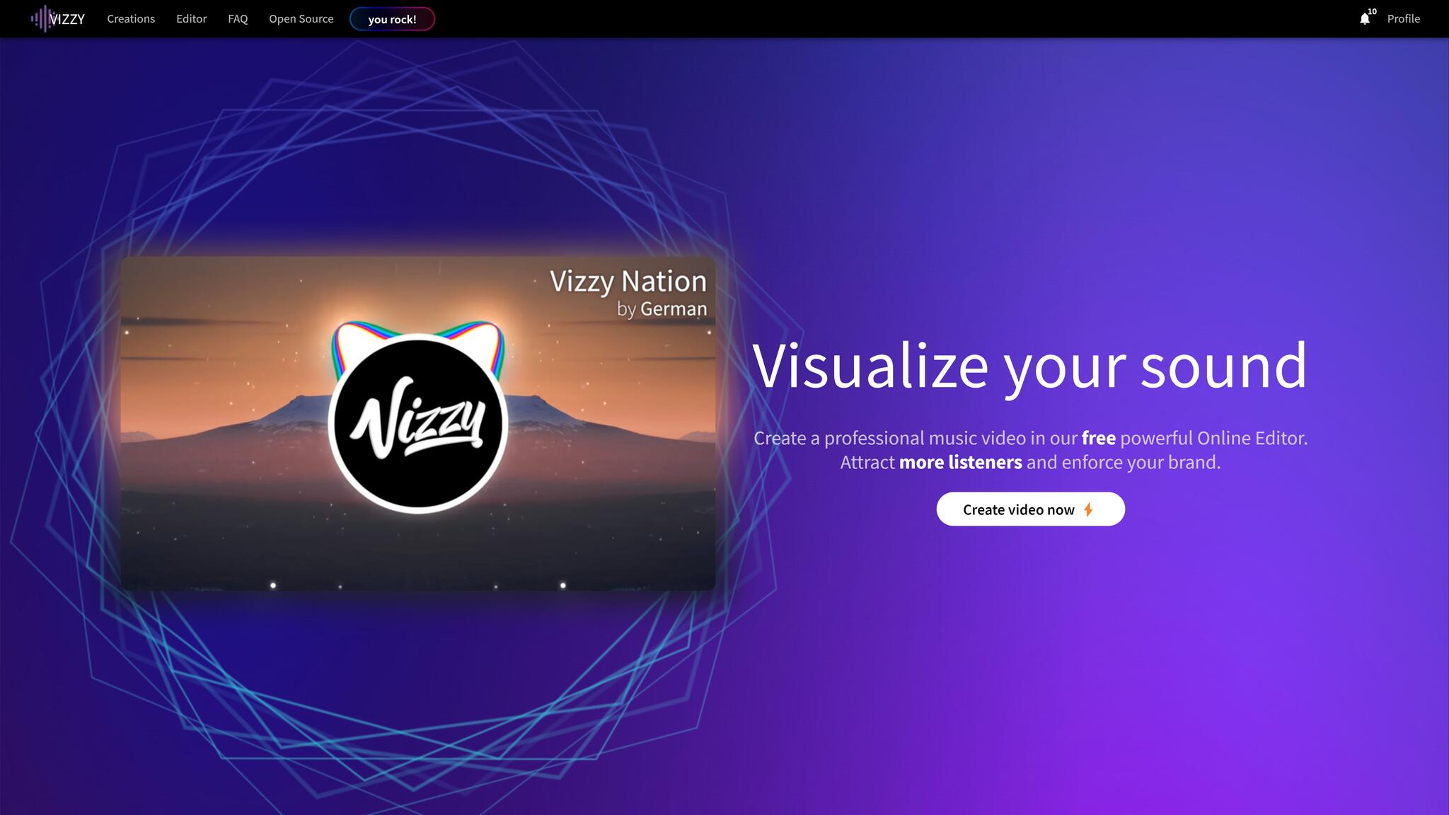 Discovery splash banner for Vizzy Discord server